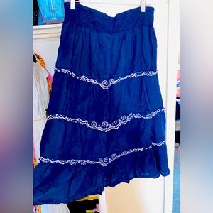 Navy blue skirt with ruffles| XL